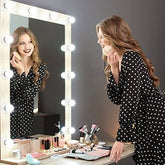 LED-Leuchten für Kosmetikspiegel, Make-up-Beleuchtungsset im Hollywood-Stil für den Spiegel, dimmbar, 3 Farbmodi, Steckernetzteil, mit 16 Glühbirnen für Ankleidezimmer, Kosmetikspiegel, Tischplatte (Spiegel nicht im Lieferumfang enthalten)